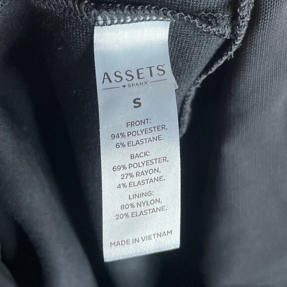 Assets by Spanx Black Faux Leather Front Panel Leggings Size Small - Picture 5 of 7